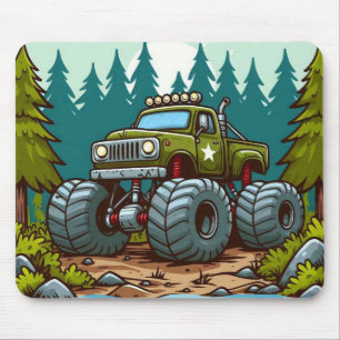 Mousepad Caminhão do Monstro Verde na floresta