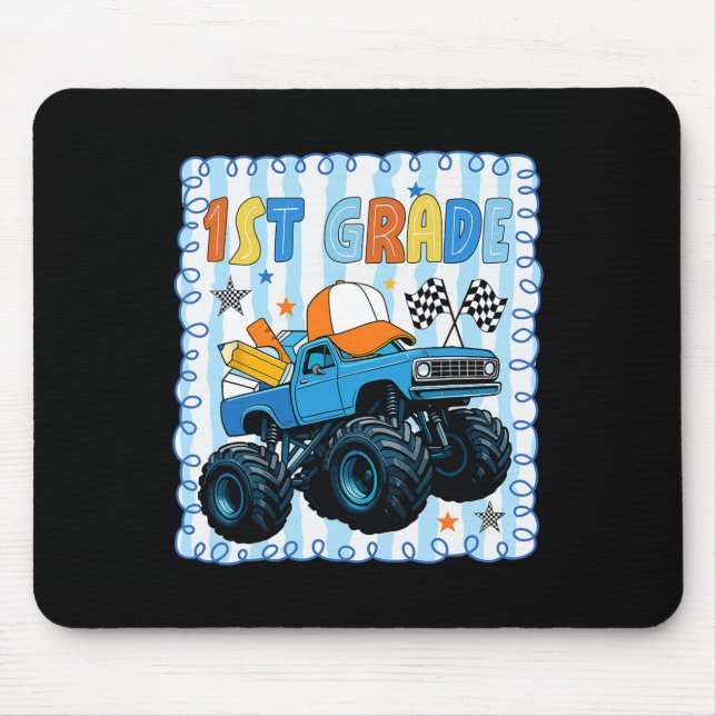 Mousepad Caminhão engraçado de volta às aulas para primeira (Frente)