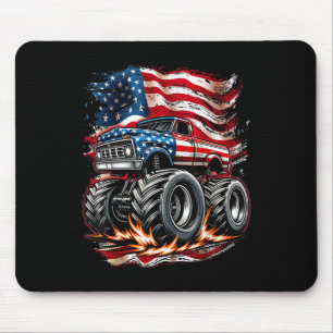 Mousepad Caminhão Monstro Bandeira EUA Americana 4 De Julho