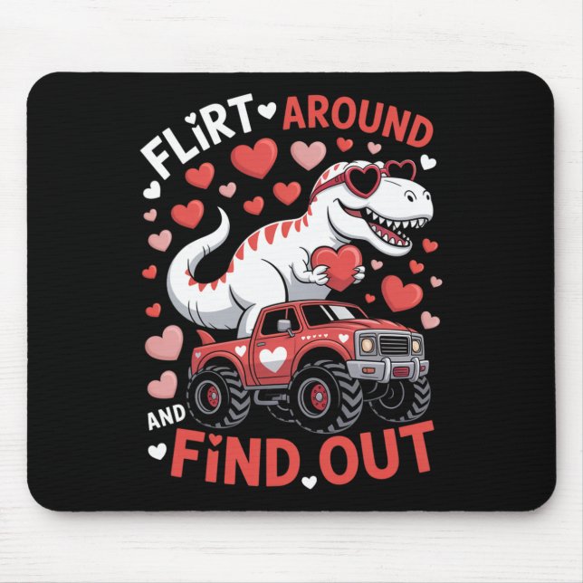 Mousepad Caminhão Monstro Dinossauro do Dia dos Namorados F (Frente)