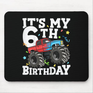 Mousepad Caminhão Monstro Infantil É Meu 6º Aniversário Men