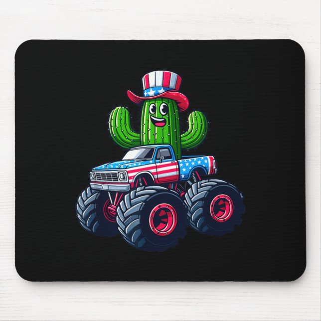 Mousepad Caminhão Monstro Montado em Cacto 4 de Julho (Frente)