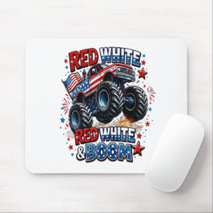 Mousepad Caminhão Monstro Red White Boom