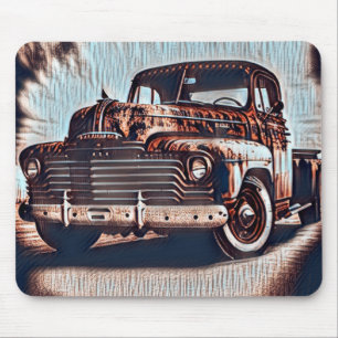 Mousepad Caminhão Rustic Grunge - Uma Beleza Vintage