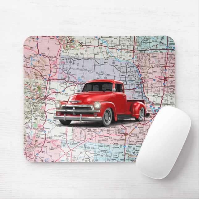 Mousepad Caminhão Vermelho no Roteiro (Com mouse)
