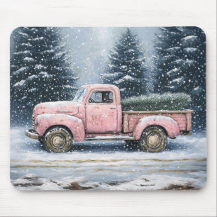 Mousepad Caminhão-Vintage Rosa, Enterrando uma Árvore de Na