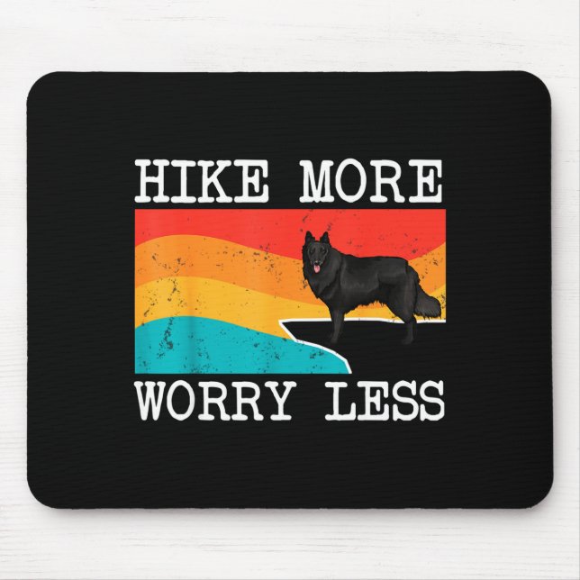 Mousepad Caminhe mais, preocupe menos gráfico de cão de pas (Frente)