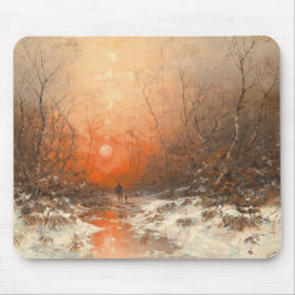 Mousepad Caminho da Floresta com Caçador no Sunset