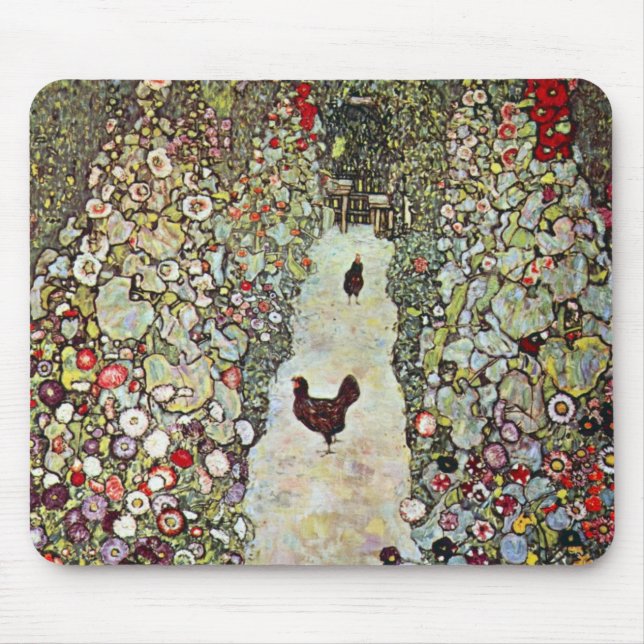 Mousepad Caminho do Jardim com Galinhas, Gustav Klimt, Art  (Frente)