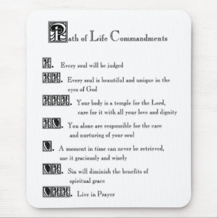 Mousepad Caminho dos Mandamentos de Vida