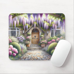 Mousepad Caminho Encantador de Jardim de Casa de Campo