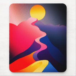 Mousepad Caminho para o Sol - Montanha Abstrato vibrante