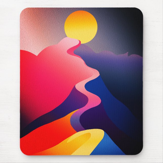 Mousepad Caminho para o Sol - Montanha Abstrato vibrante (Frente)
