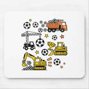 Mousepad Caminhões de Construção de Futebol Amante do Dia d