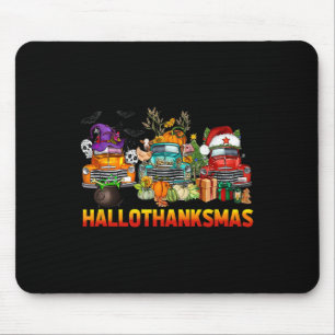 Mousepad Caminhões Hallothanksmas Halloween Dia de Ação de