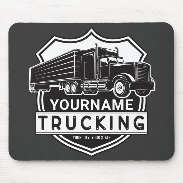 Mousepad Caminhoneiro do Big Rig Semi de NOME Personalizado (Frente)