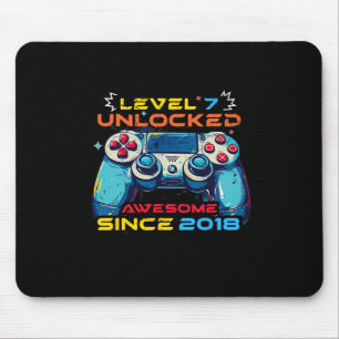 Mousepad Camisa de Aniversário de 7 Anos de Gamer Desbloque