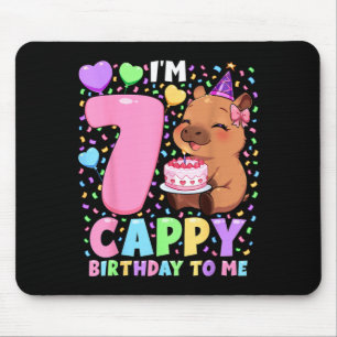 Mousepad Camisa de Aniversário de Capivara 7 Garota Kawaii 
