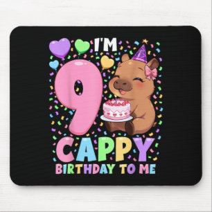 Mousepad Camisa de Aniversário de Capivara 9 Kawaii Garota