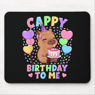 Mousepad Camisa de aniversário de Capivara _ Kawaii Girl Ca
