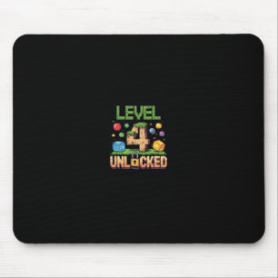 Mousepad Camisa de aniversário do nível 4 para crianças des