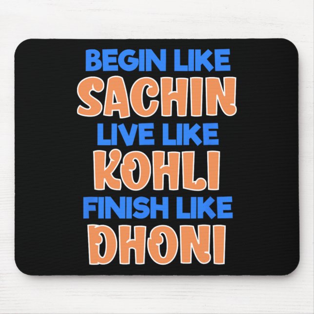 Mousepad Camisa de Apoio ao Fã da Equipe de Críquete Indian (Frente)
