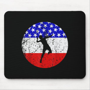 Mousepad Camisa de Badminton da Bandeira Americana - Jogado