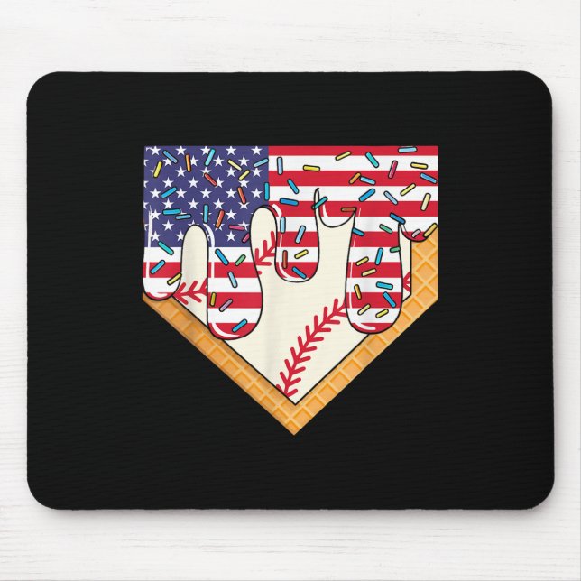 Mousepad Camisa De Baseball De sorvete - Camisas De Basebal (Frente)