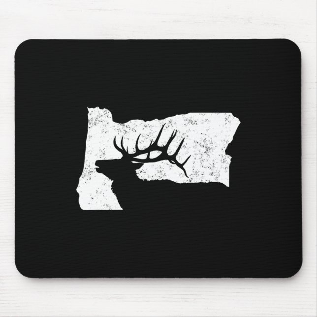 Mousepad Camisa de Caça ao Elk do Oregon - Forma do Estado  (Frente)