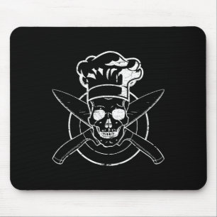 Mousepad Camisa de Chef Caveira Chapéu de Chef Cozinhando B