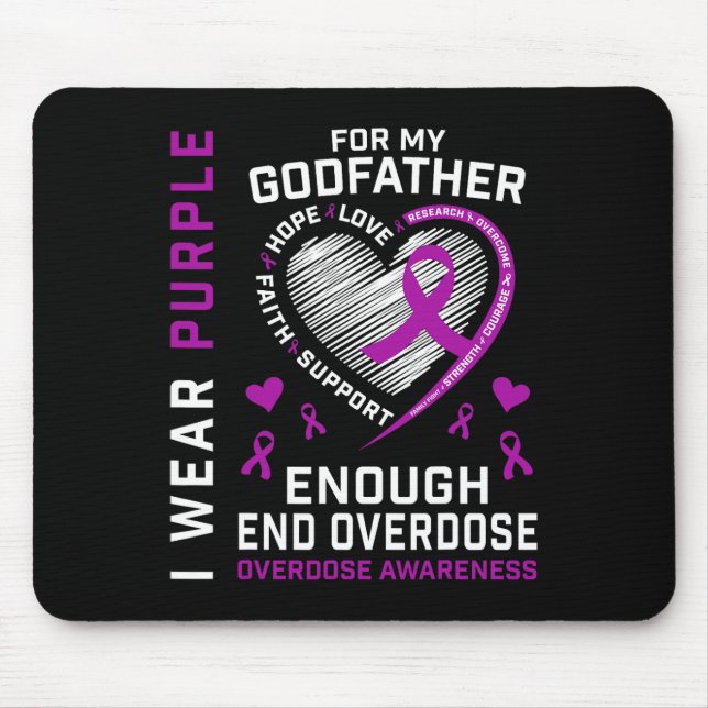 Mousepad Camisa de Conscientização sobre o Fim do Overdose  (Frente)