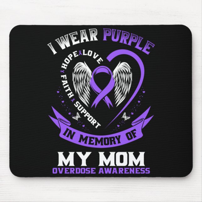 Mousepad Camisa de conscientização sobre overdose masculina (Frente)