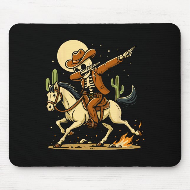Mousepad Camisa De Dabbing Do Esqueleto Do Cowboy (Frente)