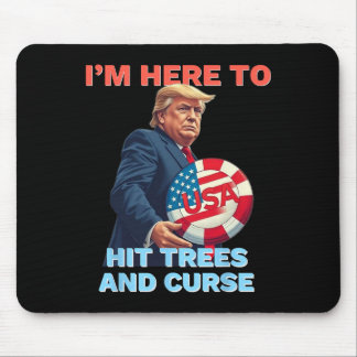 Mousepad Camisa de Disc Golf Engraçada Acerte Árvores e Xin
