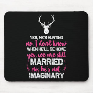 Mousepad Camisa De Esposa De Caçadores Engraçados Para Mulh