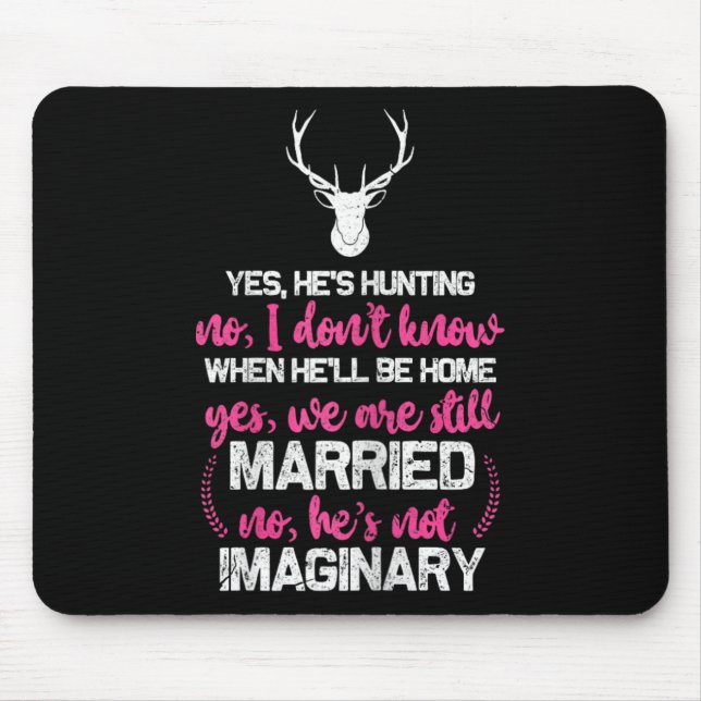 Mousepad Camisa De Esposa De Caçadores Engraçados Para Mulh (Frente)