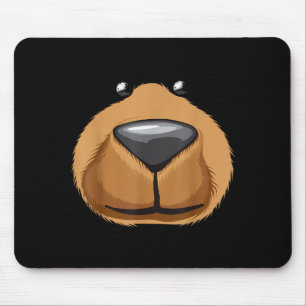 Mousepad Camisa de Fantasia de Urso Fofo Rosto Funny Hallow