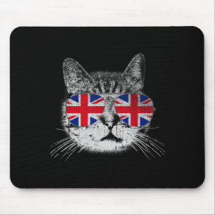 Mousepad Camisa de Gato União Jack Bandeira País Retro Ingl