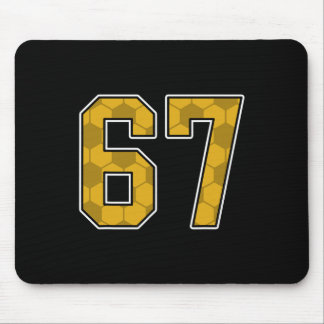 Mousepad Camisa de jogador de futebol dourado padrão número