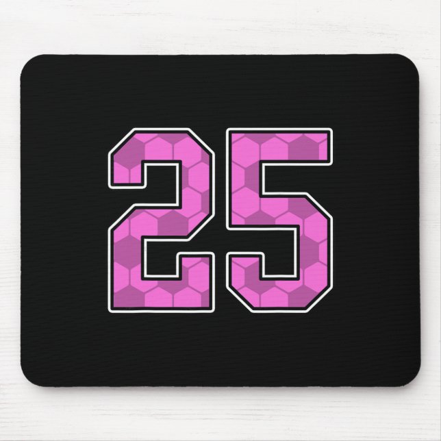 Mousepad Camisa de Jogador de Futebol Rosa com Número 25 (Frente)