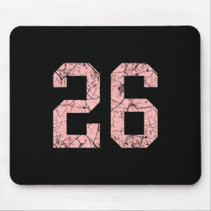 Mousepad Camisa de jogador número 26 rosa e preta uniforme