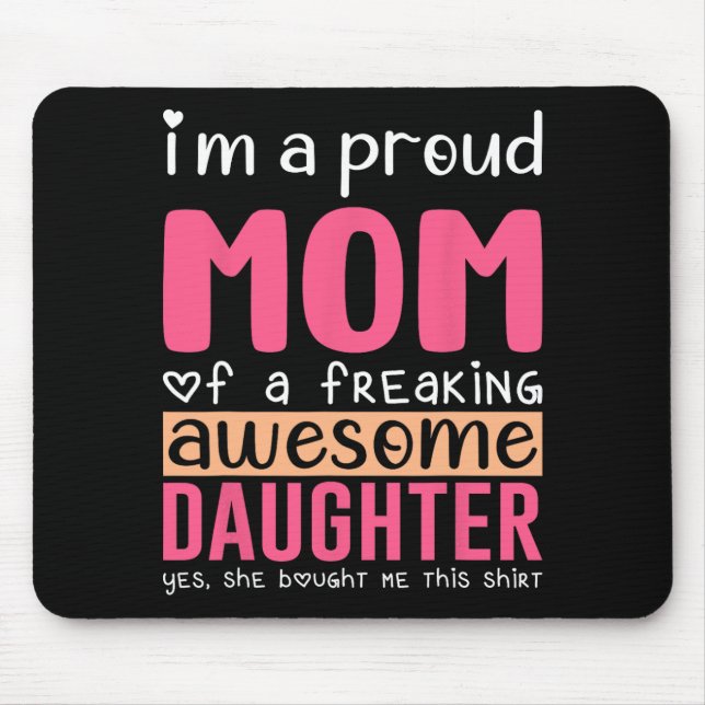 Mousepad Camisa de Mãe Orgulhosa Presente da Filha Mãe Dive (Frente)