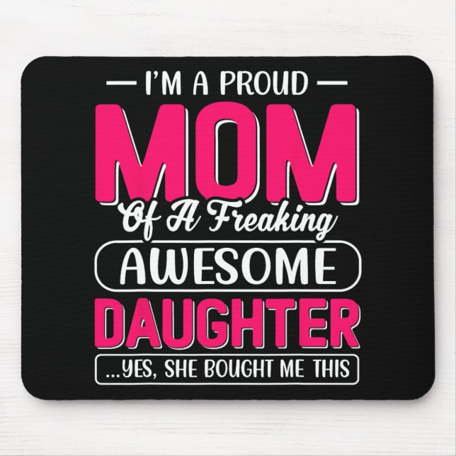 Mousepad Camisa de Mãe Orgulhosa Presente Da Filha Mãe Engr (Frente)