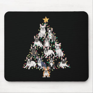 Mousepad Camisa de Natal de Bulldog Francês Árvore de Natal