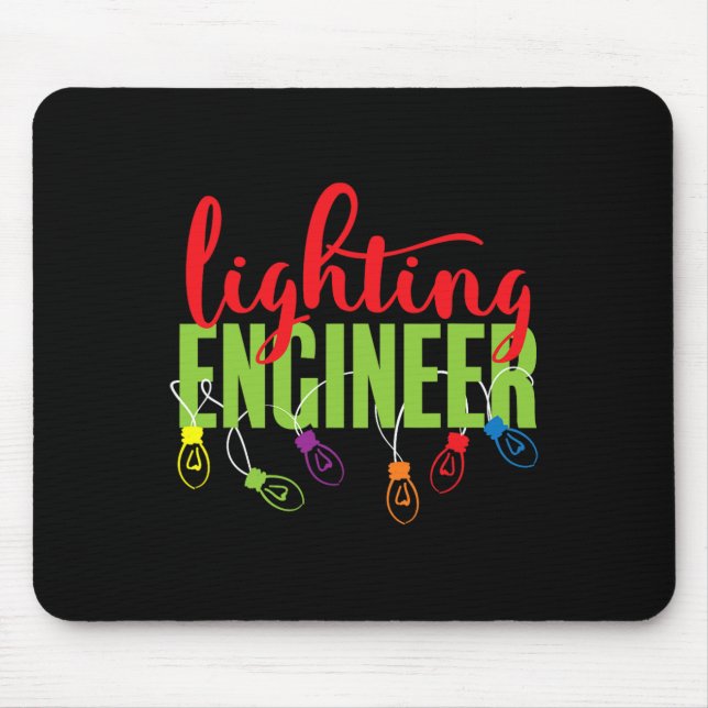Mousepad Camisa De Natal De Engenheiro De Iluminação Para H (Frente)