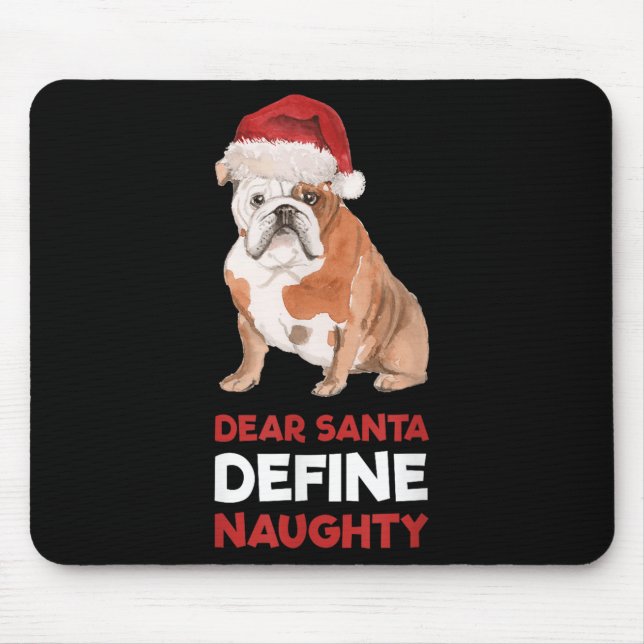 Mousepad Camisa de Natal do Buldogue Inglês - Prezados Papa (Frente)