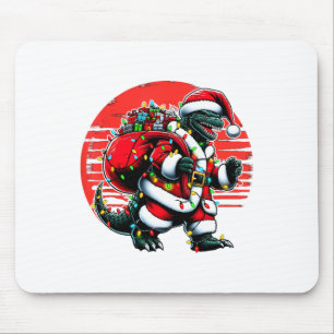 Mousepad Camisa de Natal Santazilla Monstro Japonês Kaiju