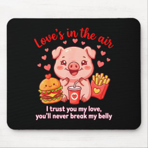 Mousepad Camisa de Porco Fofo Love’s In The Air Kawaii Porc