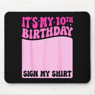 Mousepad Camisa de Sinal de Festa de Aniversário de 10 Anos