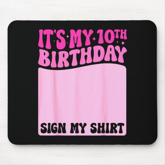 Mousepad Camisa de Sinal de Festa de Aniversário de 10 Anos (Frente)